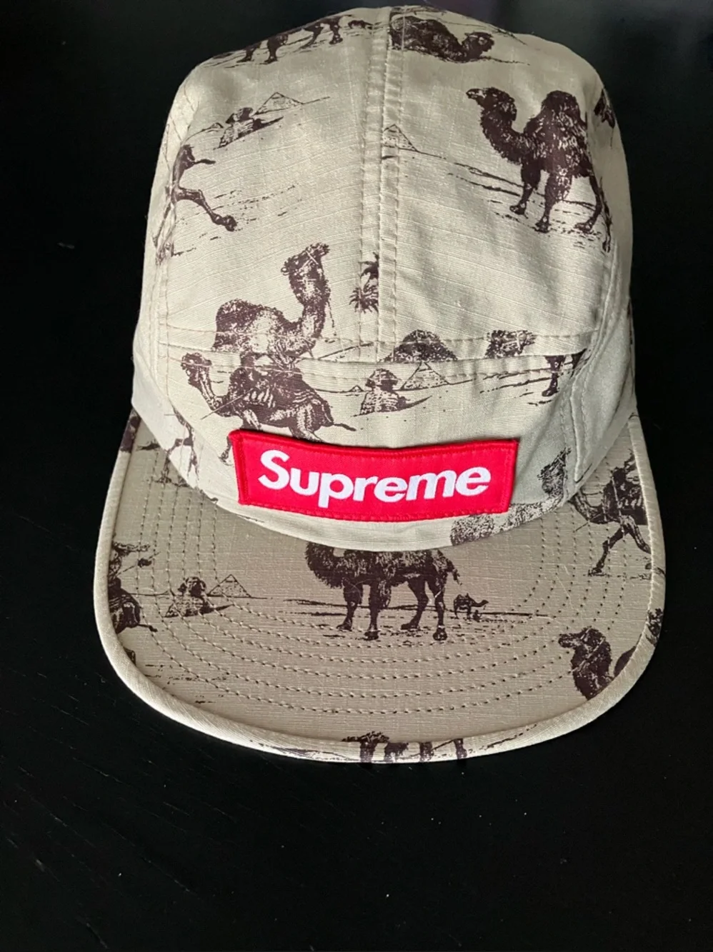 Supreme SS12 Camels Camp Cap Hat Desert Sand Tan RARE 2012 USA Panel Grail Camel - Picture 2 of 11